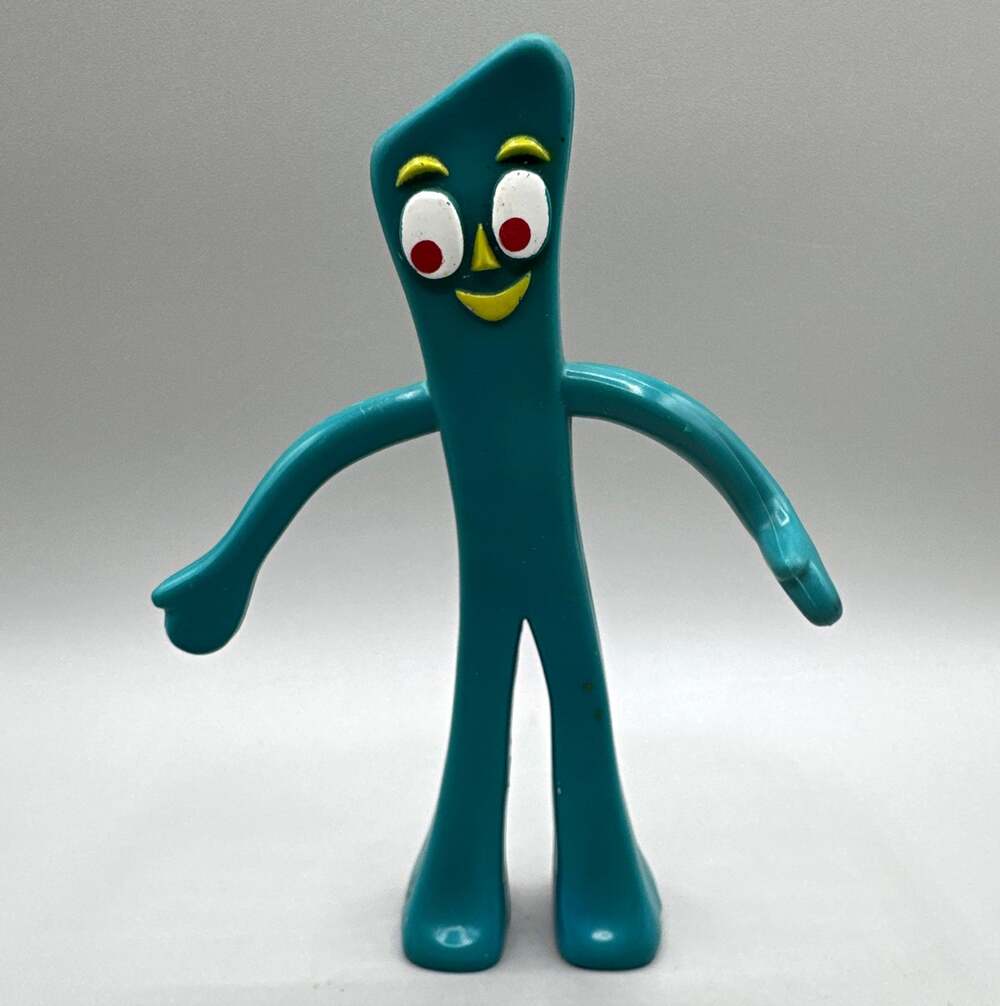 Trendmasters Gumby Green Plastic Action Figure 6 in Cartoon TV Character Vintage